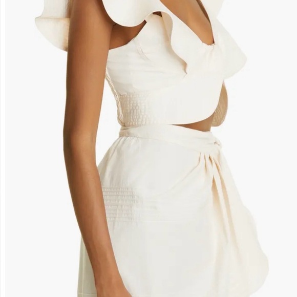 Johanna Ortiz Cream Ruffle Coconut Sugar Crop Top size 8 $450 - Picture 4 of 15